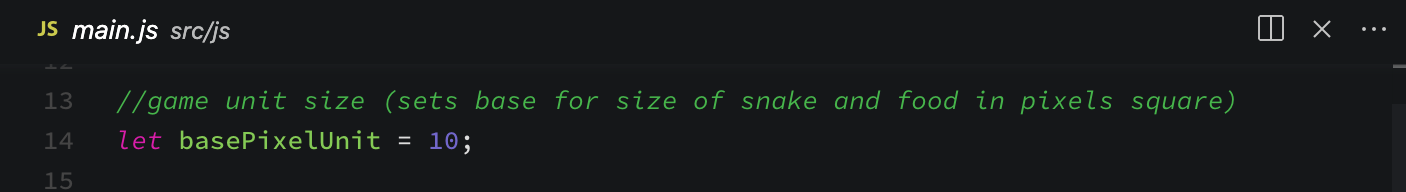 screenshot of code showing basePixelUnit variable